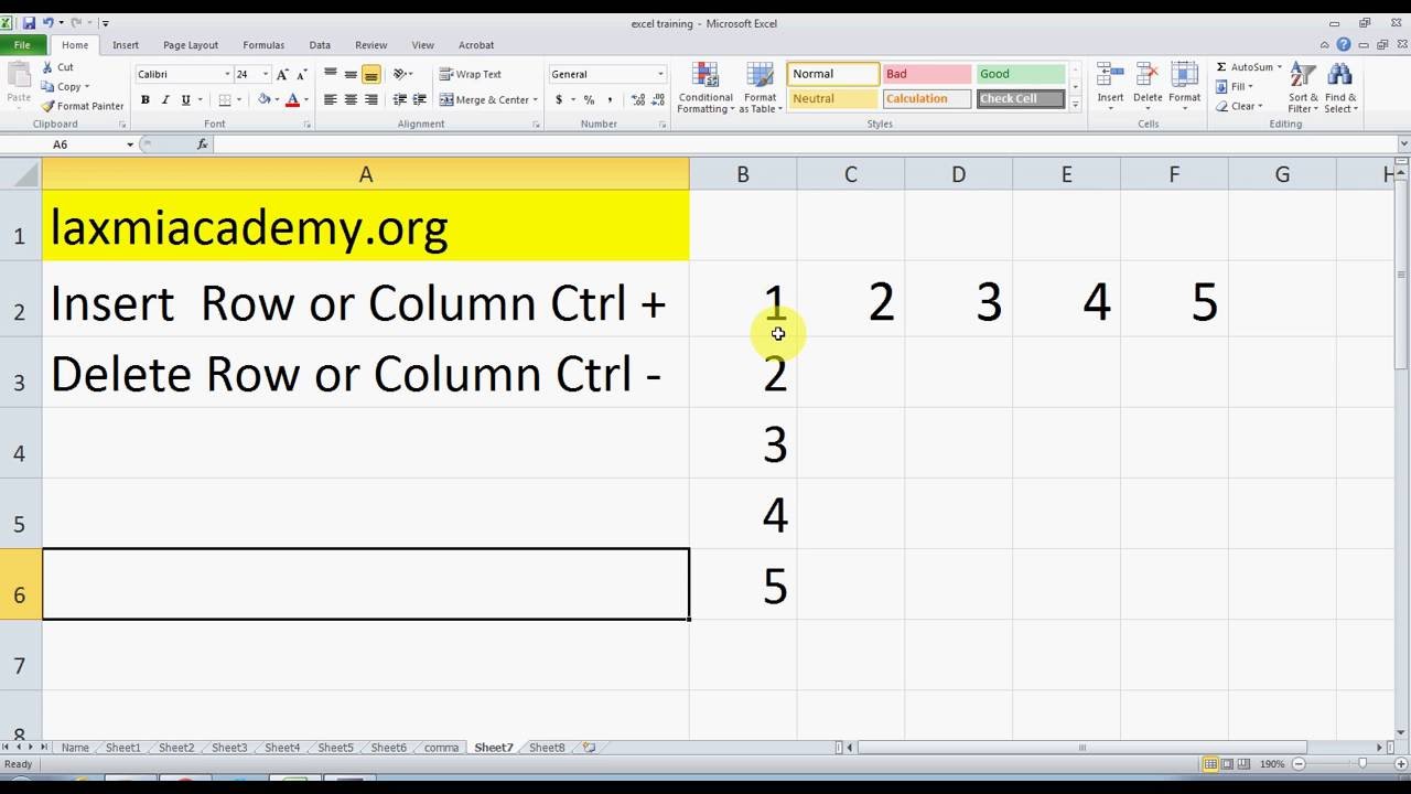 Shortcut For Insert Row On Excel Mac
